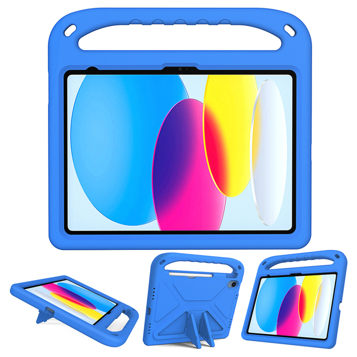 Детский чехол для планшета KST Kids Apple iPad 10.9 10th gen (2022) A2757 / A2777 / A2696  дюймов синий с ручкой и подставкой