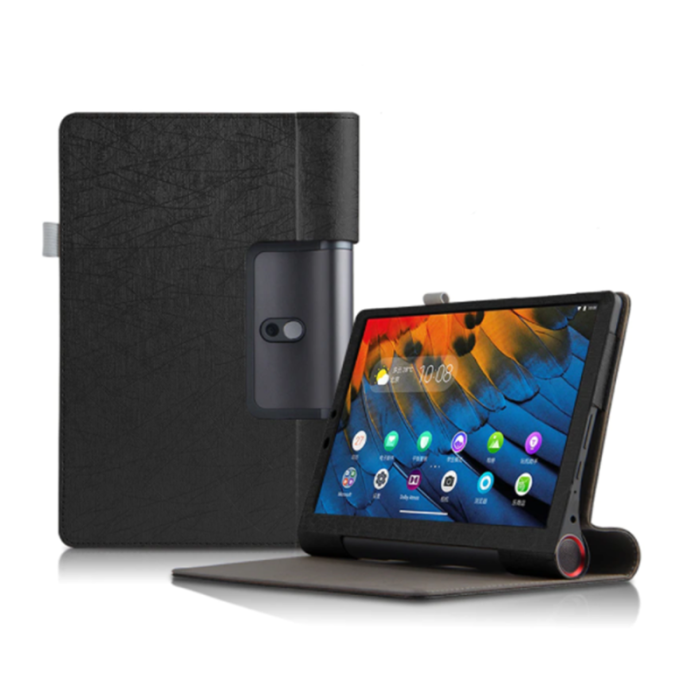 Классический чехол-книжка для Lenovo Yoga Smart Tab YT-X705 черный с узором