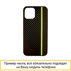 Силиконовый чехол Carbon Tpu Case для iPhone 12 / 12 Pro черно-салатовый