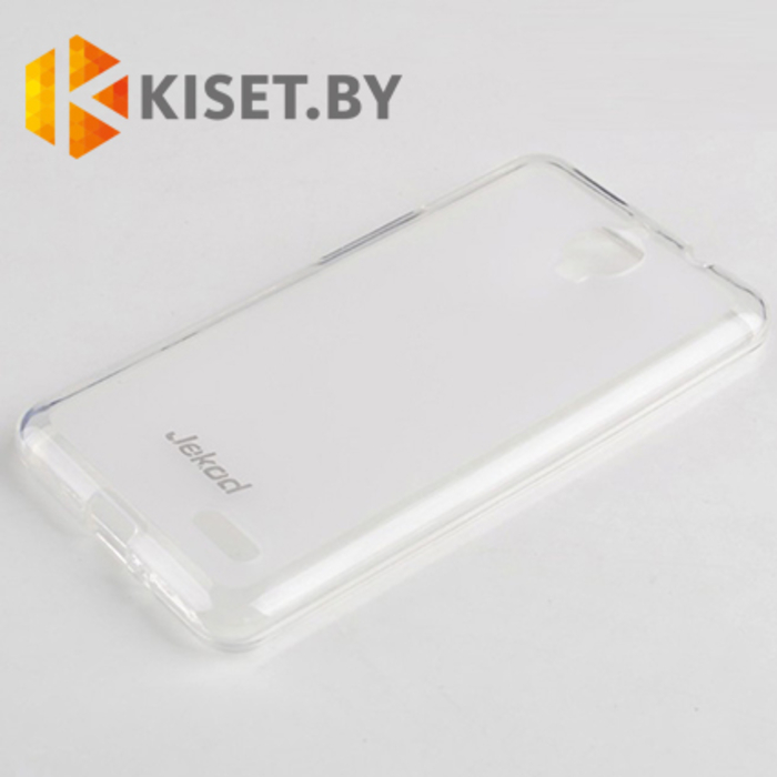 Силиконовый чехол Jekod с защитной пленкой для Alcatel One Touch X Pop 5035D, белый