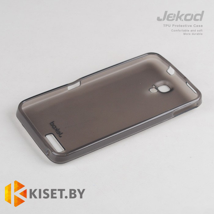Силиконовый чехол Jekod с защитной пленкой для Alcatel One Touch Pop C3 4033D, черный