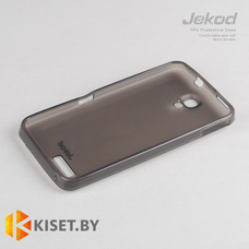 Силиконовый чехол Jekod с защитной пленкой для Alcatel One Touch Scribe HD 8008D, черный