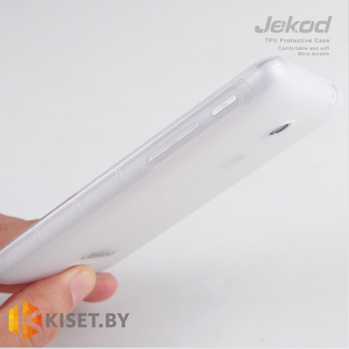 Силиконовый чехол Jekod с защитной пленкой для Alcatel One Touch Idol Alpha 6032X, белый