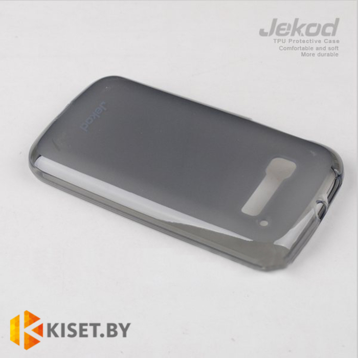 Силиконовый чехол Jekod с защитной пленкой для Alcatel One Touch Pop S3 5050Y, черный