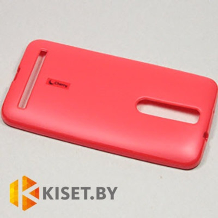 Силиконовый чехол Cherry с защитной пленкой для Asus ZenFone 2 (ZE500CL), красный