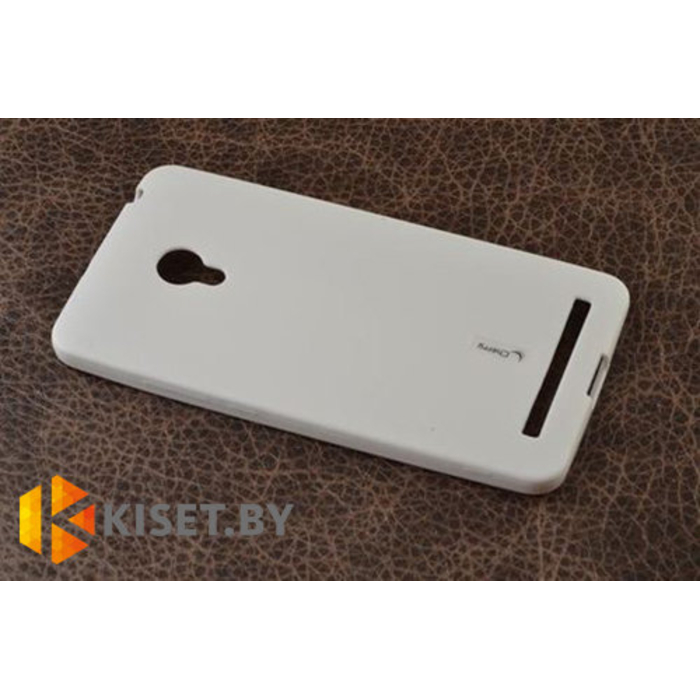 Силиконовый чехол Cherry с защитной пленкой для Asus Zenfone 6, белый