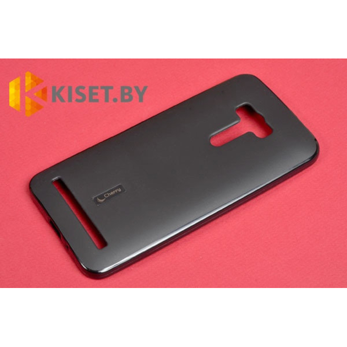 Силиконовый чехол Cherry с защитной пленкой для Asus ZenFone Selfie (ZD550KL), черный