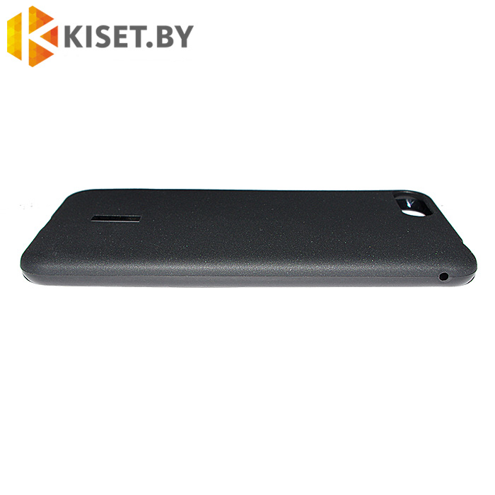 Силиконовый чехол Cherry с защитной пленкой для Asus Zenfone 4 Max (ZC520KL), черный