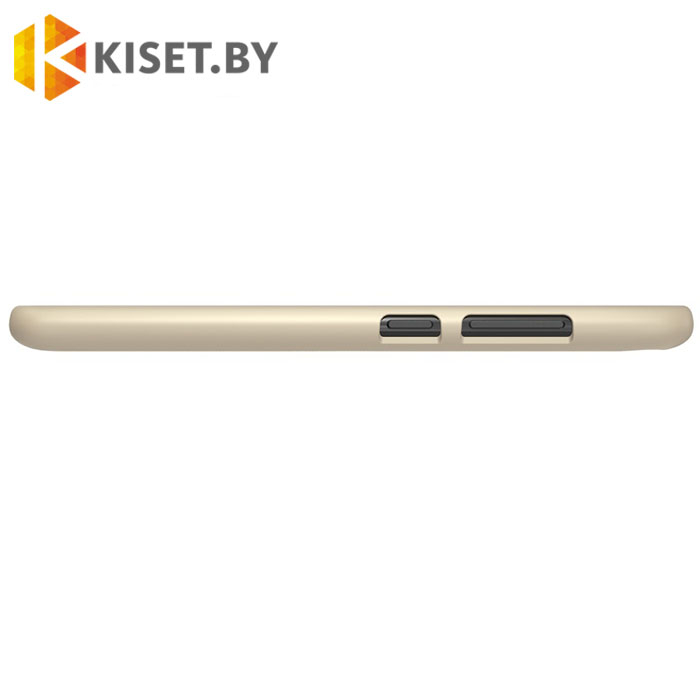 Пластиковый бампер Nillkin и защитная пленка для Asus Zenfone 4 Max (ZC554KL), золотой