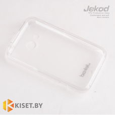 Силиконовый чехол Jekod с защитной пленкой для HTC Desire 200, белый