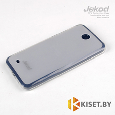 Силиконовый чехол Jekod с защитной пленкой для HTC Desire 300, белый