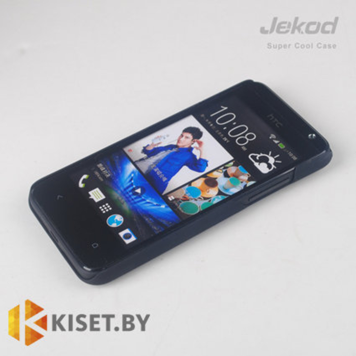 Пластиковый бампер Jekod и защитная пленка для HTC Desire 300, красный
