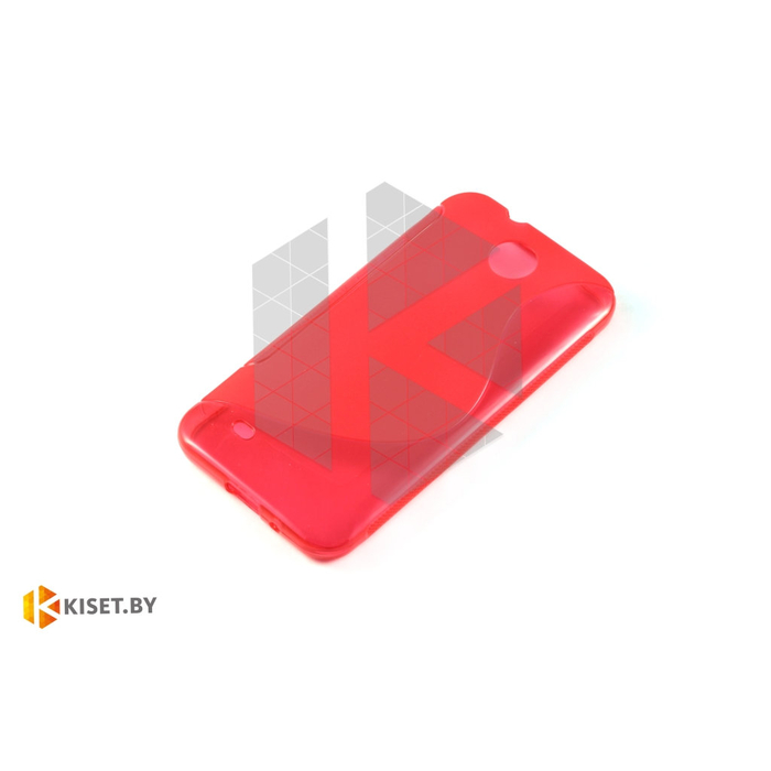Силиконовый чехол матовый для HTC Desire 300, красный