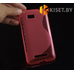 Силиконовый чехол для HTC Desire 400, розовый с волной
