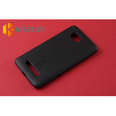 Силиконовый чехол Cherry с защитной пленкой для HTC Desire 400, черный