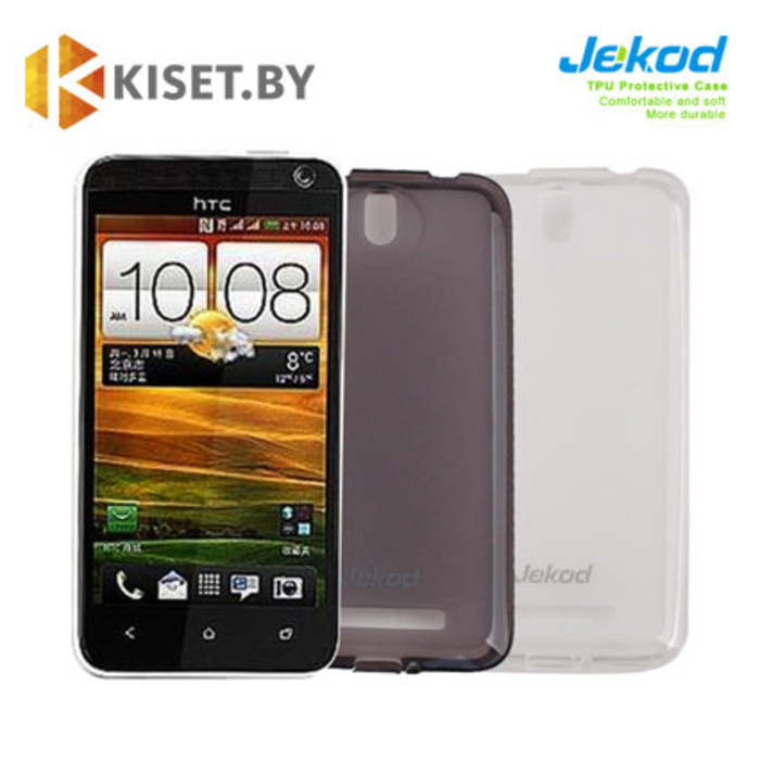 Силиконовый чехол Jekod с защитной пленкой для HTC Desire 501 Dual, белый