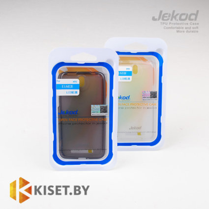 Силиконовый чехол Jekod с защитной пленкой для HTC Desire 501 Dual, белый