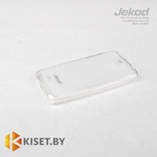 Силиконовый чехол Jekod с защитной пленкой для HTC Desire 501 Dual, белый