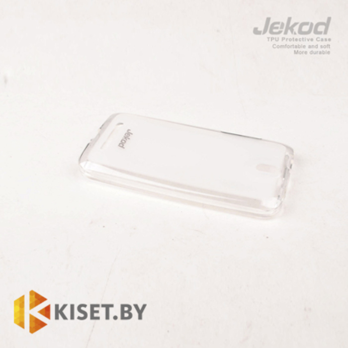 Силиконовый чехол Jekod с защитной пленкой для HTC Desire 501 Dual, белый