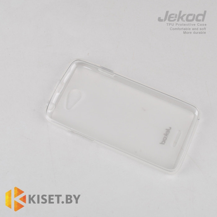 Силиконовый чехол Jekod с защитной пленкой для HTC Desire 516, белый