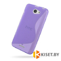 Силиконовый чехол для HTC Desire 516, фиолетовый с волной
