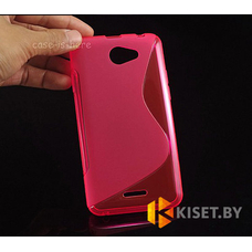 Силиконовый чехол для HTC Desire 516, розовый с волной