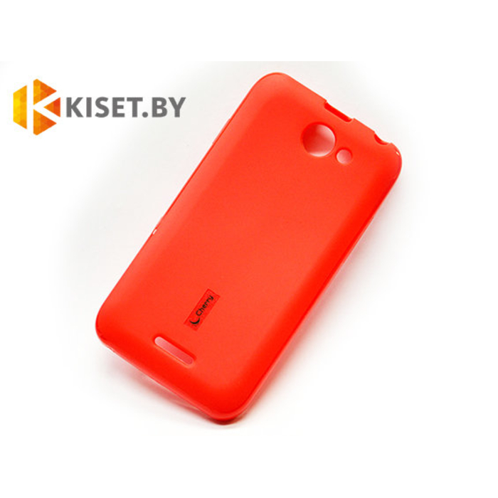 Силиконовый чехол Cherry с защитной пленкой для HTC Desire 516, красный
