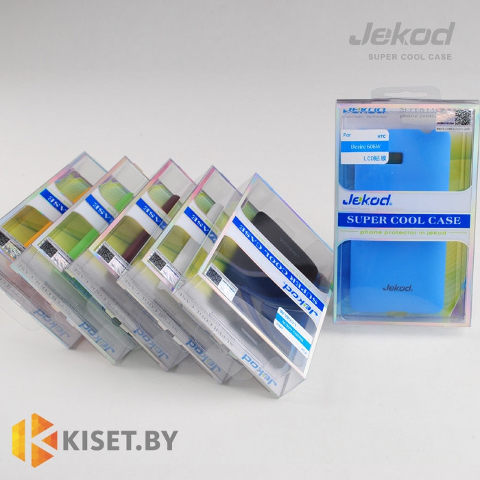 Пластиковый бампер Jekod и защитная пленка для HTC Desire 600, красный