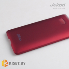 Пластиковый бампер Jekod и защитная пленка для HTC Desire 600, красный