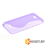 Силиконовый чехол для HTC Desire 616, фиолетовый с волной