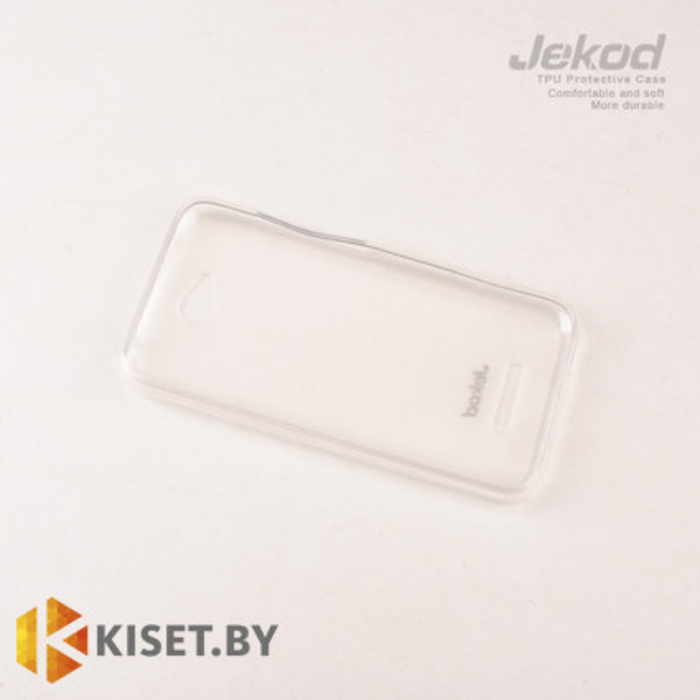 Силиконовый чехол Jekod с защитной пленкой для HTC Desire 616, белый