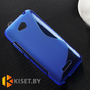 Силиконовый чехол для HTC Desire 616, синий с волной
