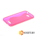 Силиконовый чехол для HTC Desire 616, розовый с волной