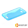 Силиконовый чехол для HTC Desire 616, голубой с волной