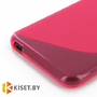 Силиконовый чехол для HTC Desire 816, розовый с волной