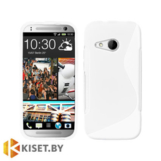 Силиконовый чехол для HTC One mini 2 (M8 mini), белый с волной