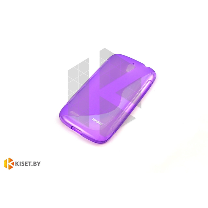 Силиконовый чехол Experts "TPU Case" HTC One mini, фиолетовый с волной