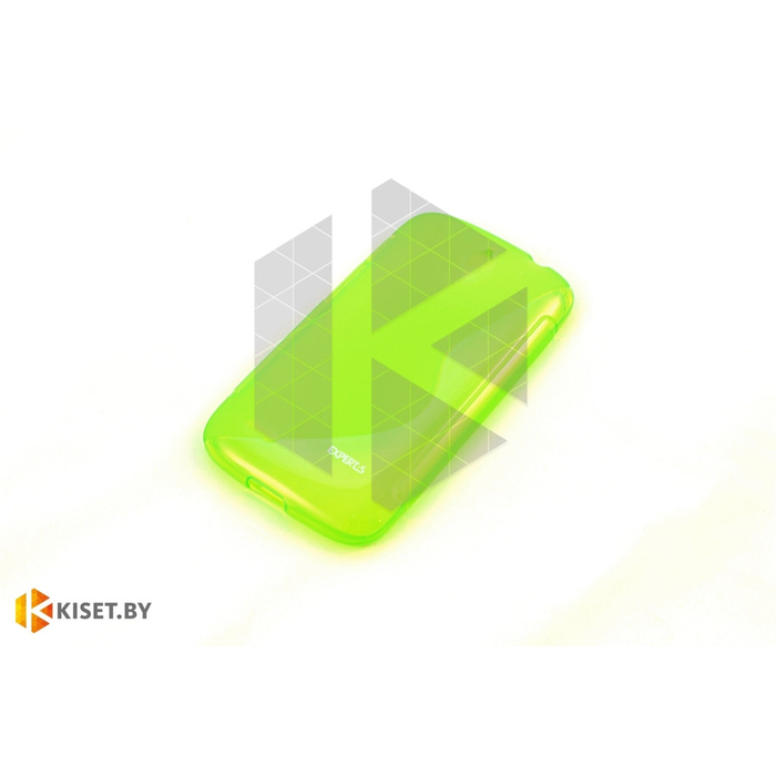 Силиконовый чехол Experts "TPU Case" HTC One mini, зеленый с волной