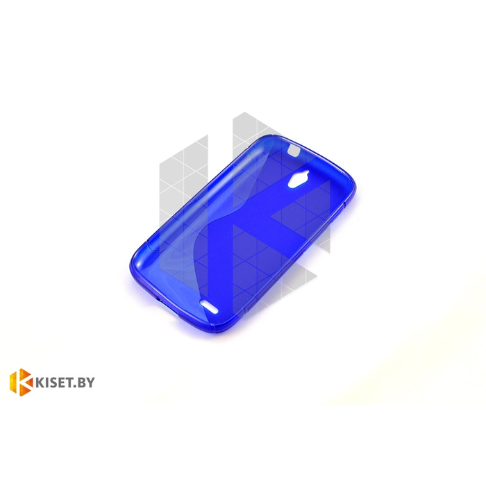 Силиконовый чехол Experts "TPU Case" HTC One mini, синий с волной