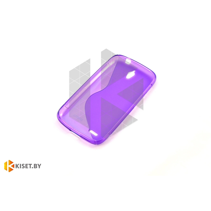 Силиконовый чехол Experts "TPU Case" HTC One mini, фиолетовый с волной