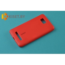 Силиконовый чехол Cherry с защитной пленкой для HTC Desire 400, красный