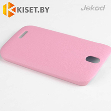Пластиковый бампер Jekod и защитная пленка для HTC One ST, розовый
