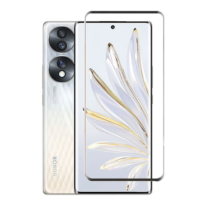 Защитное стекло KST FG для Honor 80 черный с закруглением