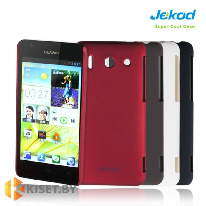 Пластиковый бампер Jekod и защитная пленка для Huawei Ascend G510, красный