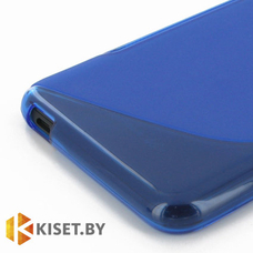 Силиконовый чехол для Huawei Ascend G6, голубой с волной