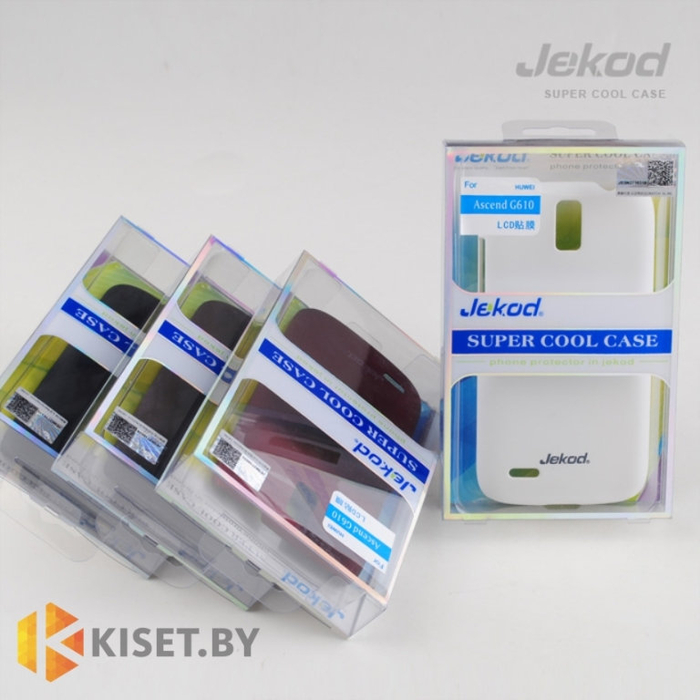 Пластиковый бампер Jekod и защитная пленка для Huawei Ascend G610, черный