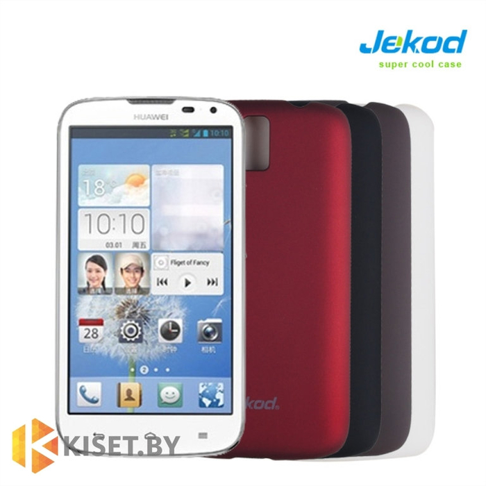 Пластиковый бампер Jekod и защитная пленка для Huawei Ascend G610, красный