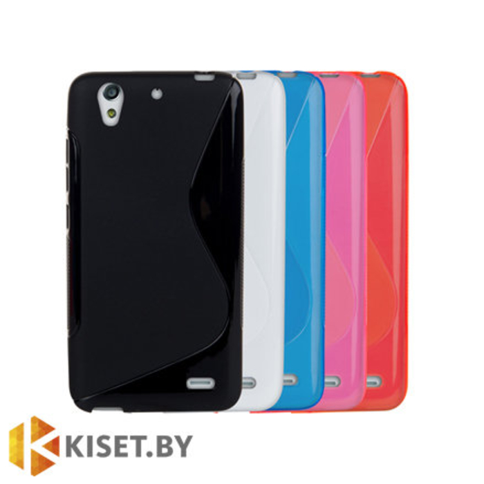 Силиконовый чехол для Huawei Ascend G630, фиолетовый с волной