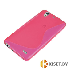 Силиконовый чехол для Huawei Ascend G630, розовый с волной