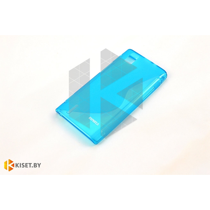 Силиконовый чехол Experts Huawei Ascend P2, бирюзовый с волной